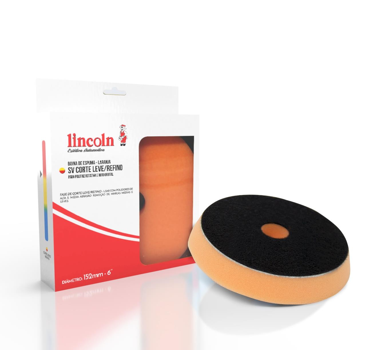 BOINA SV ESPUMA - CORTE LEVE/REFINO - LARANJA 6" LINCOLN