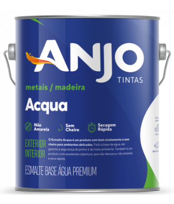 ESMALTE BRANCO 3,6L BRILHANTE BASE AGUA PREMIUM - ANJO