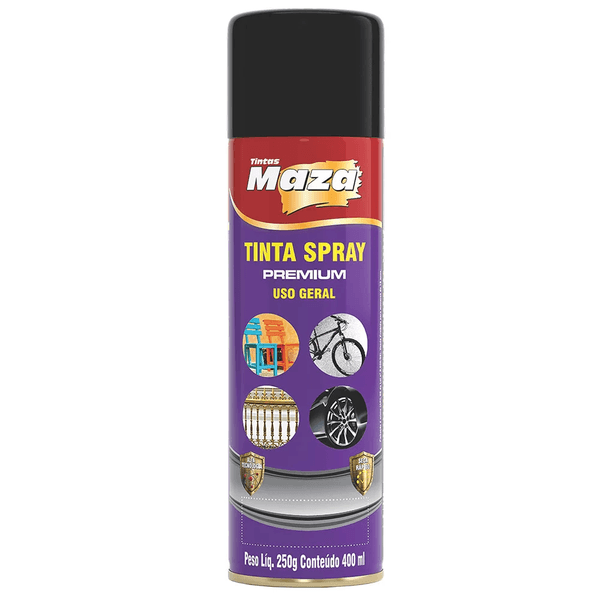 SPRAY PRETO FOSCO 400ML MAZA