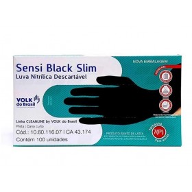 LUVA SENSI BLACK SLIM (P) VOLK - CX